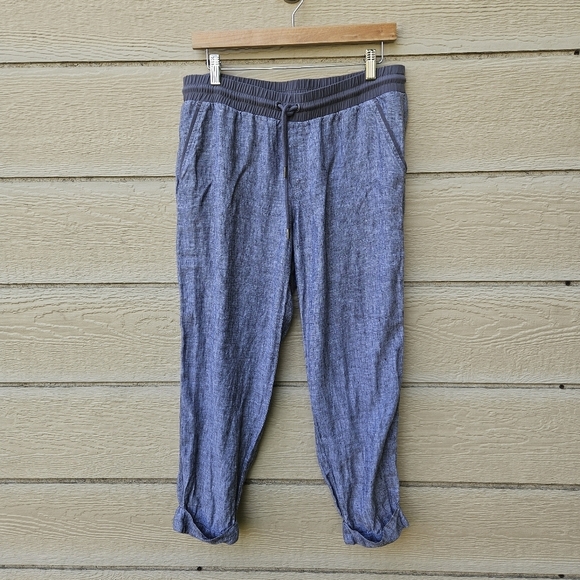 Athleta Bali linen ankle pant gray size 12 - Picture 1 of 7